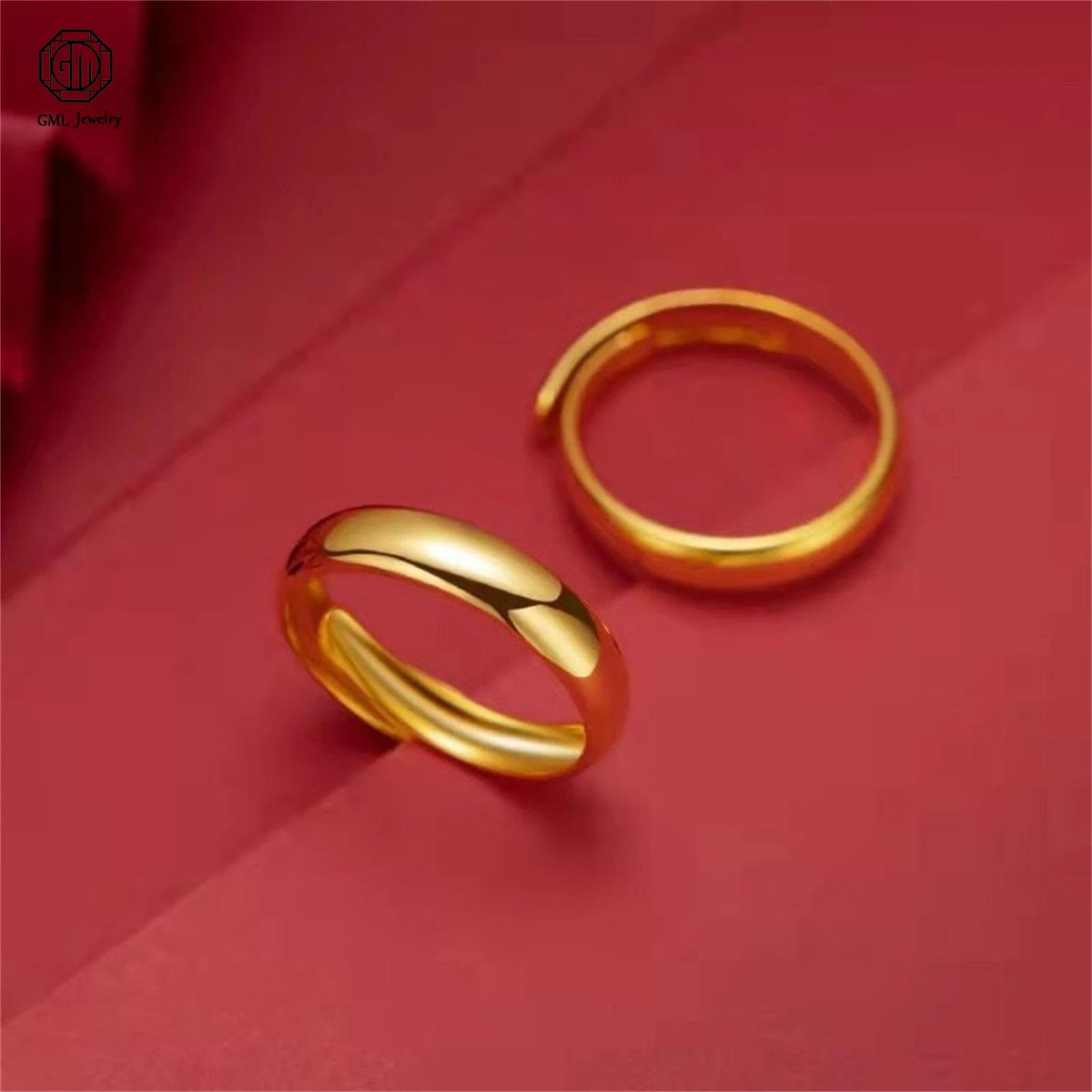 Sand Gold Adjustable Ring Matte Wide Band Openable Fade Resistant Unisex Couple Jewelry Solid Minimalist Gift Pi-Mart