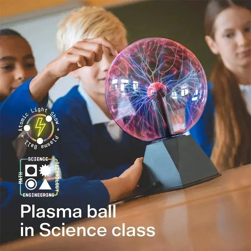 3/4/5/6 Inch Magic Plasma Ball Lamp LED Atmosphere Night Light Only Touch Sensitive Glass Plasma Light Bedroom Decor Kids Gifts LadyShow.Store