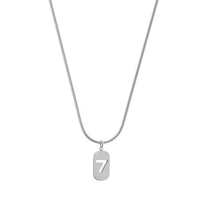 Stainless Steel Angel Number Necklace 0 1 2 3 4 5 6 7 8 9 Rectangle For Women Men Hollow Lucky Number Chain Necklaces Jewelry Pi-Mart