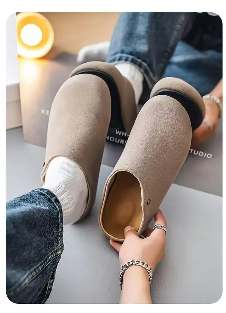 Unisex Closed Toe Mule Slippers Spring Autumn Slip On Soft Sole Casual Shoes for Outdoor Office Home Pi-Mart