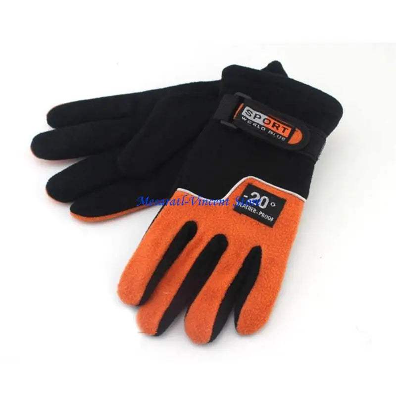 A70F Winter Warm Thermal Motorcycle Gloves Fleece Mittens For Women Men Snow Sports Hiking Back Windproof Lightweight Pi-Mart
