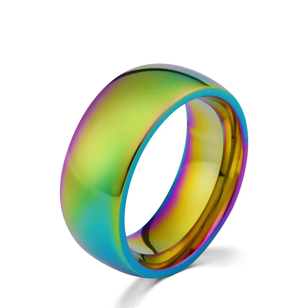 8mm Stainless Steel Men Rings Wholesale Black Groove Matte Wedding Engagement Party Gift Anniversary Rings For Women Jewelry Pi-Mart