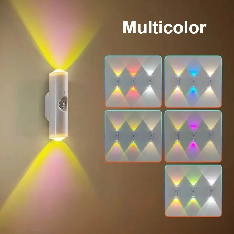 1~6Pcs Rechargeable Smart Motion Sensor Night Light LED Wall Light for Hallways Stairs Bedrooms Wardrobe Ambient Lighting Pi-Mart