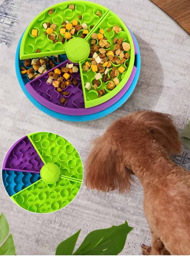 Dog Puzzle Slow Feeder Interactive Dog Puzzle Game 3 Layers Detachable Slow Eating Dog Bowl Anti-anxiety Dog Feeder Bowl Pi-Mart