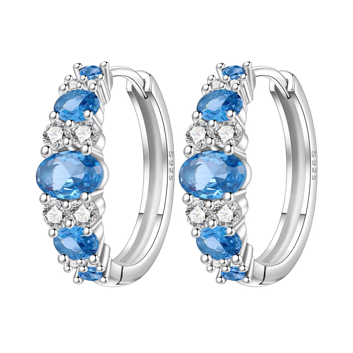 PANPOKI S925 Sterling Silver Purple Zircon Series Earrings Hoop Earrings For Women Jewelry Original Party Trendy Gifts Pi-Mart