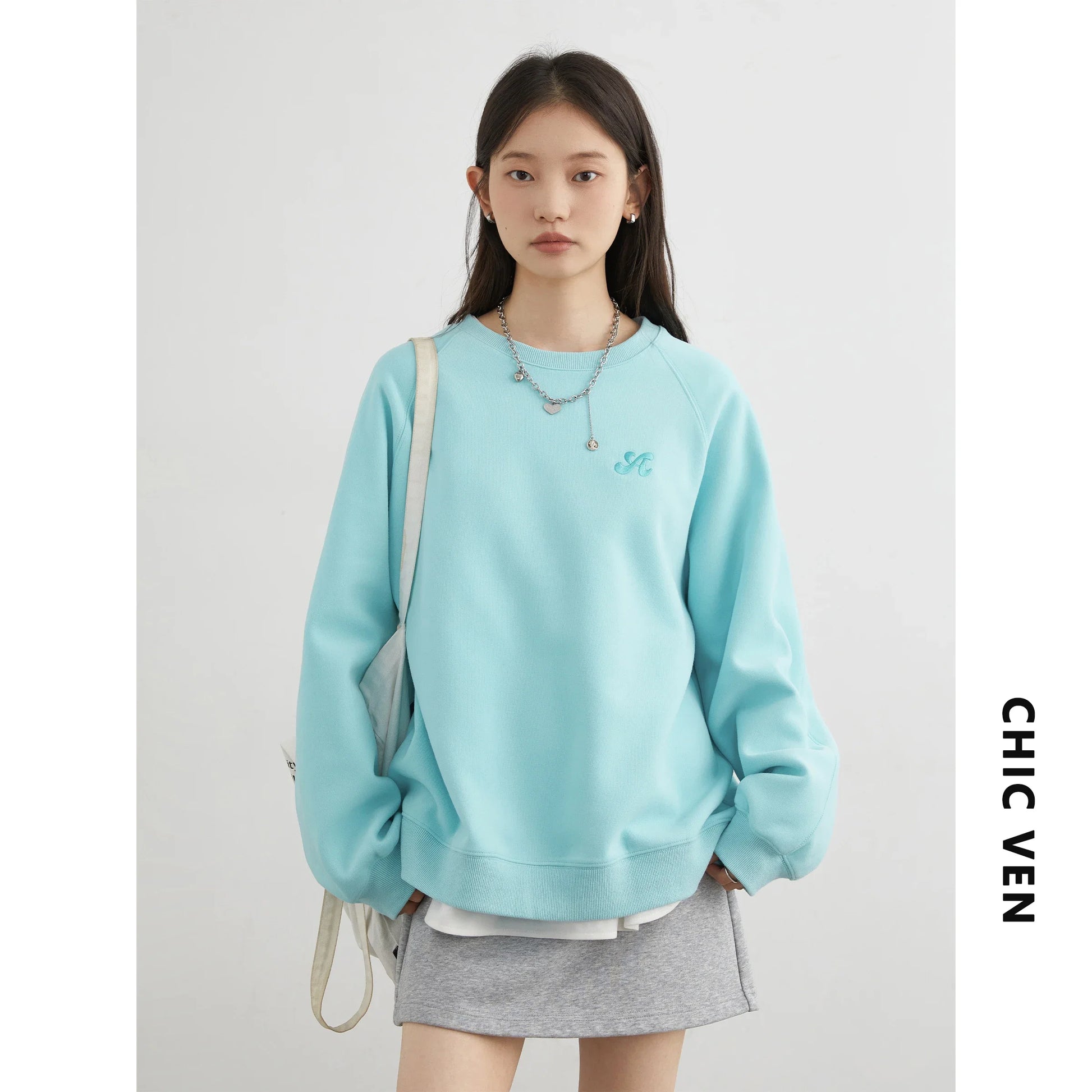 CHIC VEN Women Sweatshirts Loose Casual New O Neck Raglan Sleeves Long Sleeved Female Tops Pullover Spring Autumn 2025 LadyShow.Store