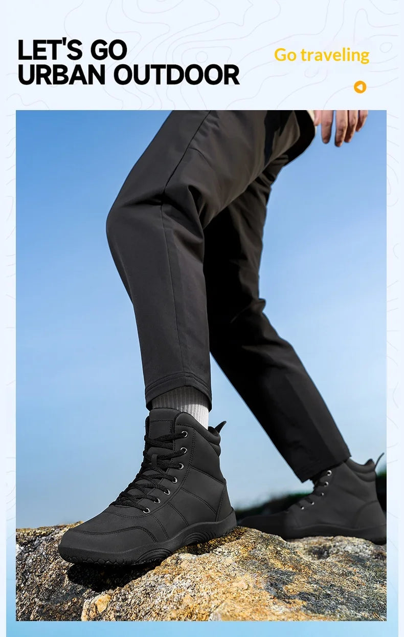 2026 New Unisex Sports Shoes Lightweight And Non Slip Walking Shoes Comfortable High Top Solid Color High-Quality Hiking Shoes Pi-Mart