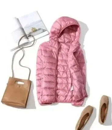 8XL Cheap Ultra Light Down Winter Warm Hooded Feather Puffer Jacket For Girl Short Spring Autumn Coat Female Women Big Size Duck LadyShow.Store
