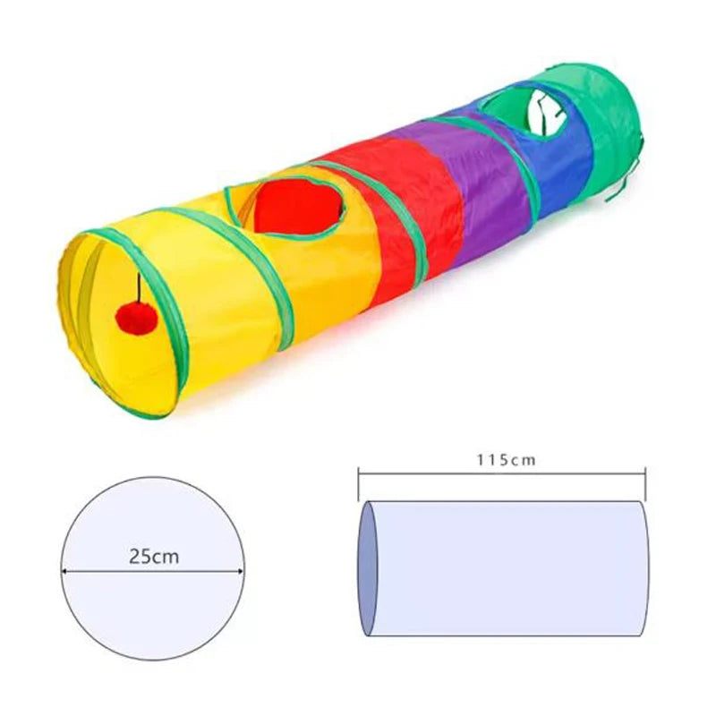 Cat Tunnel Pet Tube Collapsible Play Toy Indoor Outdoor Kitty Puppy Toys for Puzzle Exercising Training Pi-Mart