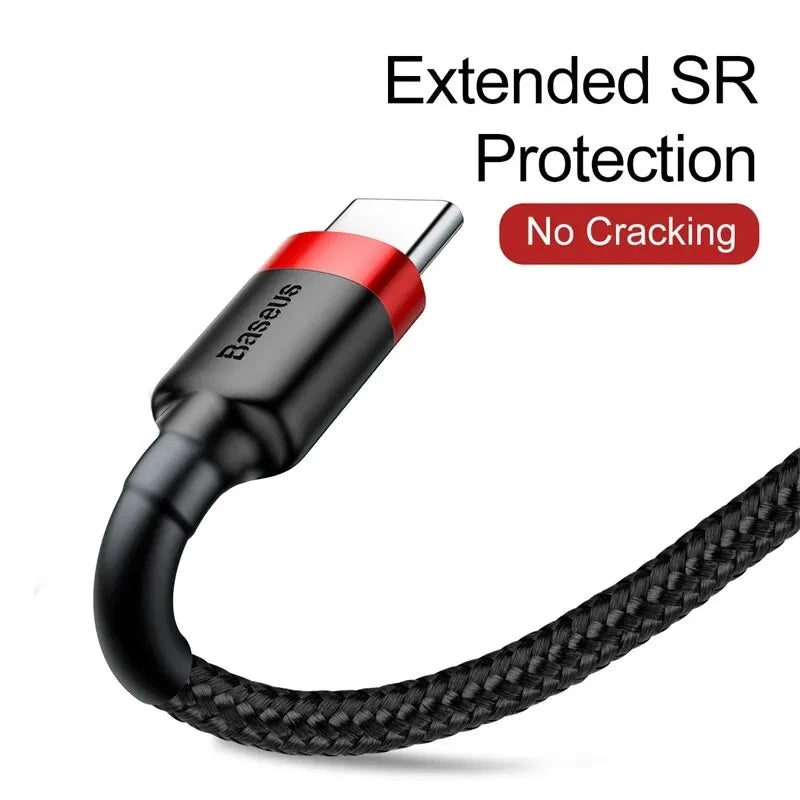 Baseus USB C Cable for oneplus 12 Quick Charge 3.0USB C Cable Fast Charging Cable Type C for Huawei Xiaomi 13 USB-C Charger Wire Pi-Mart