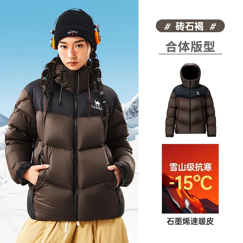 GOLDEN CAMEL Outdoor Down Jackets Unisex Women's Winter Coats High-loft Windproof Warm Duck Down Padding Puffer Jacket Camping LadyShow.Store