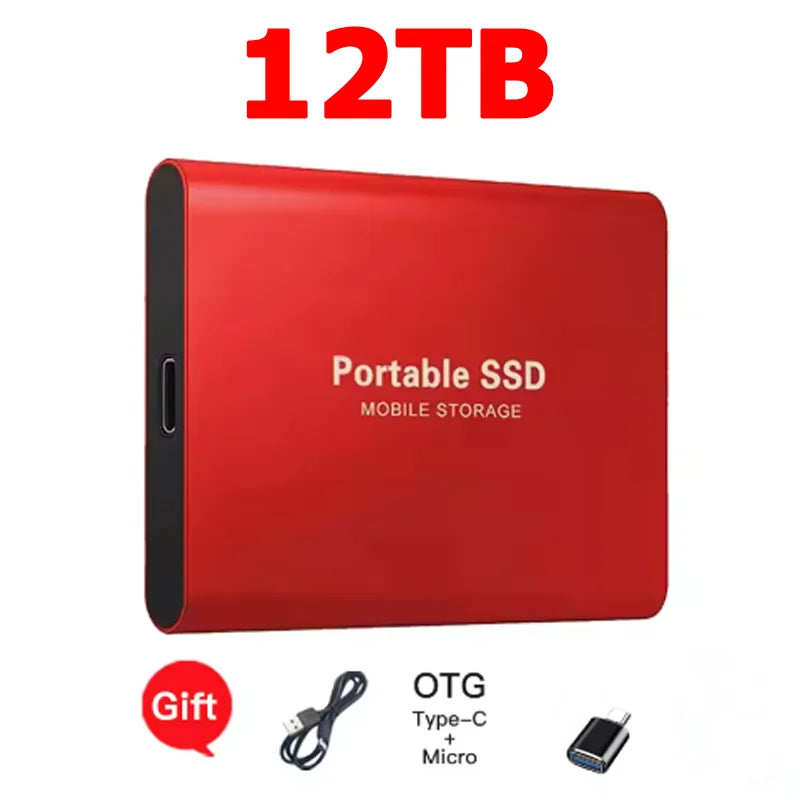 Reliable Slim Storage Device Portable External SSD 1TB 4TB 16TB 128TB High Speed for Notebook Laptop Computer Pi-Mart