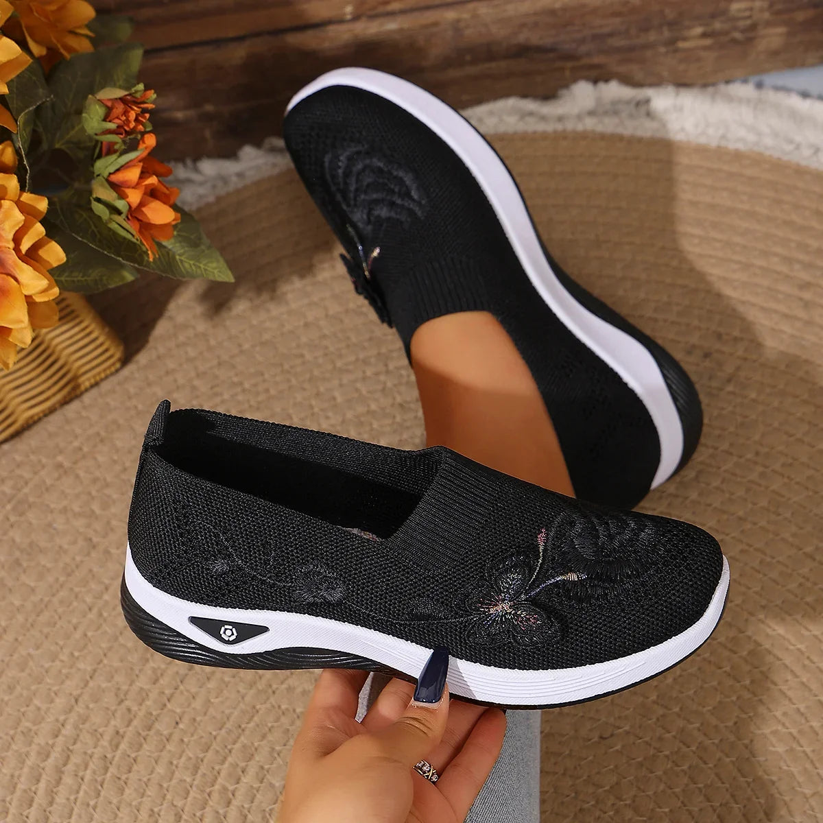 Women's Lightweight Durable Knit Sneakers Microfiber Breathable Spring Summer Outdoor Daily Commute Casual Walking Shoes LadyShow.Store