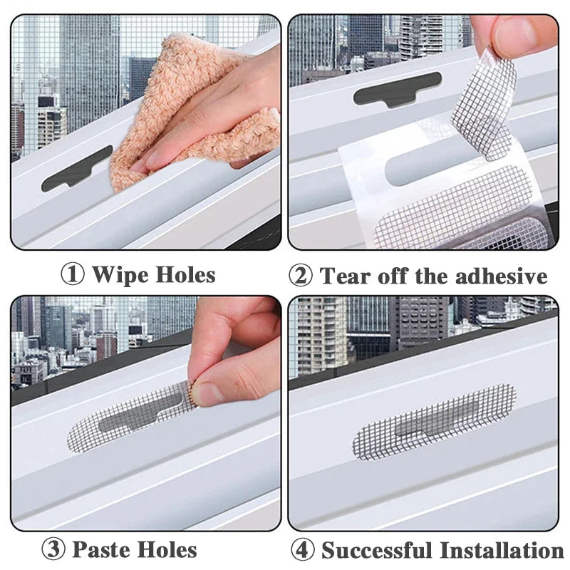 Window Screen Patch Exhaust Grille Window Door Drainage Hole Anti-mosquito Paste Mesh mosquito net mesh Invisible Repair Subsidy Pi-Mart