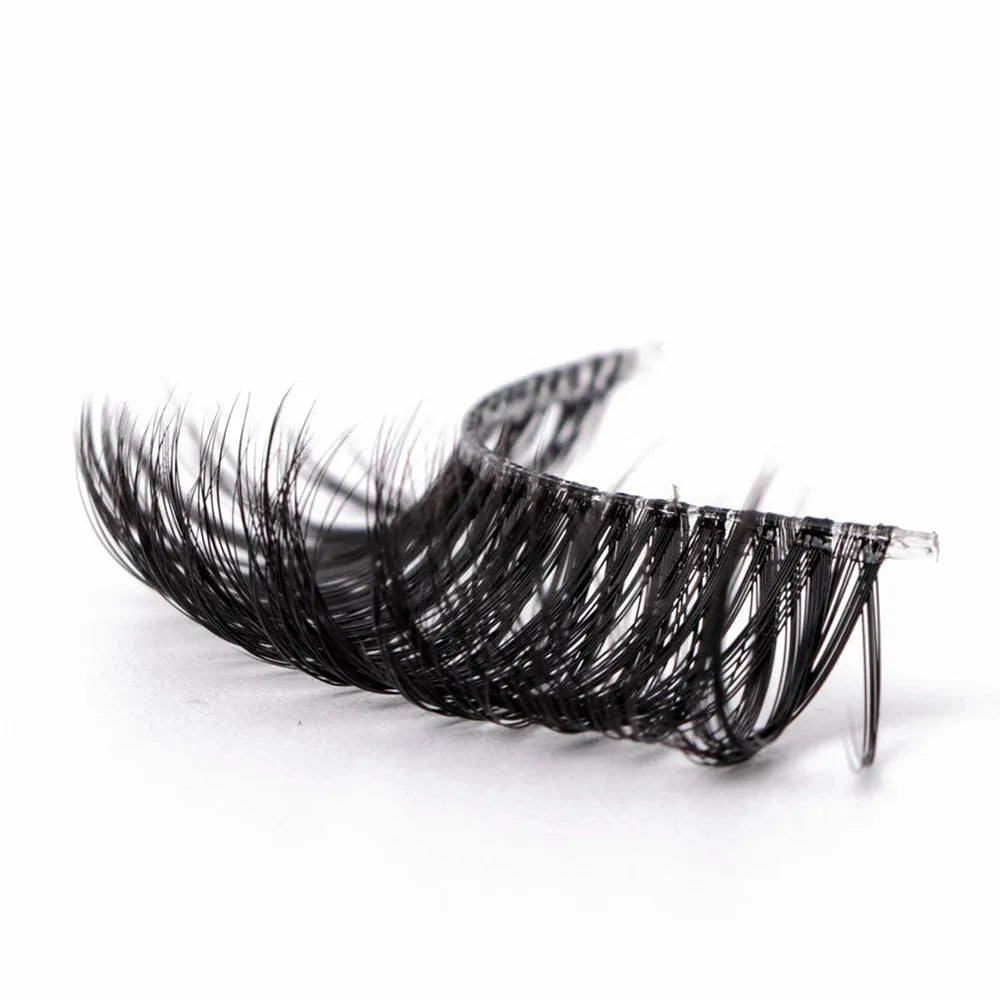 Yiernuo 1/5 Pairs Long Transparent Band Vegan Eyelash D Curl Russian Eyelashes Clear Band Lashes Invisible Band Lashes Pi-Mart