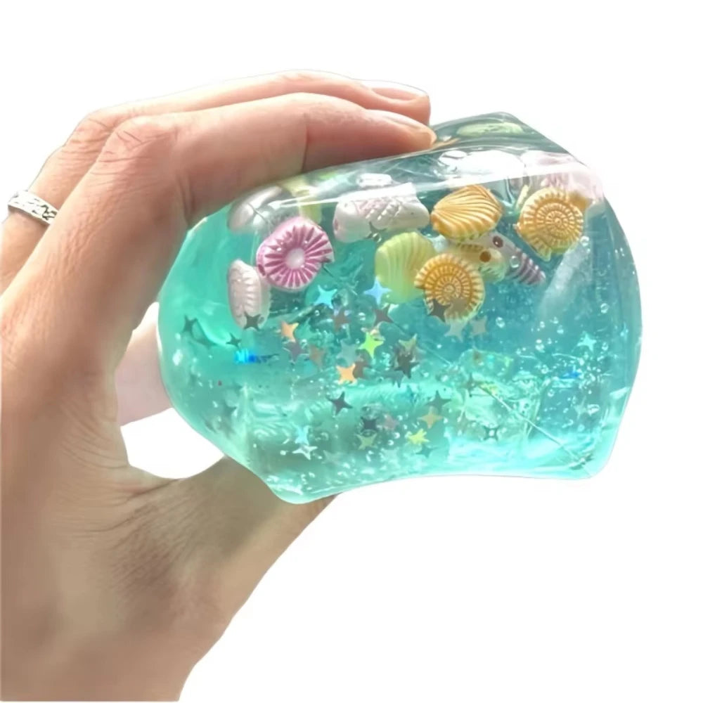 Squishy Stress Balls Cube Ocean Sensory Fidget Toy Slow Rise Squishy Toys for Kids and Adults Squeeze Relax Gift Pi-Mart