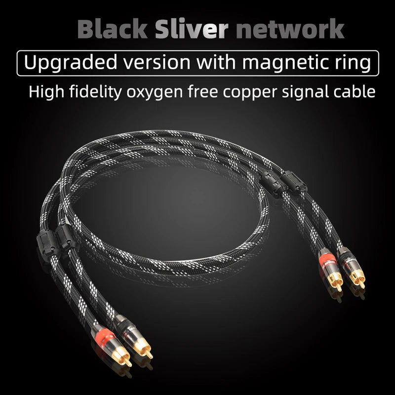 Hi-Fi Fine RCA Cable High Quality 4N OFC HIFI 2RCA-2RCA Male to Male Audio Cable Main Core Independent Shielding One Pair Pi-Mart
