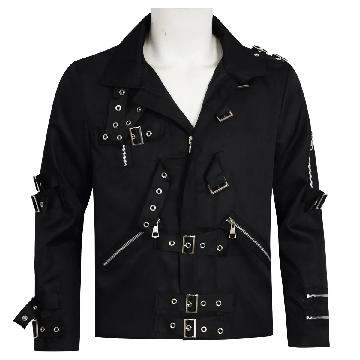 Michael Jackson Cosplay Costume BAD MJ Punk Jacket Black Slim BAD Jacket Costume Clothing for Man Adore Stars Impersonator Pi-Mart