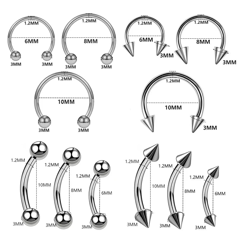1PC metal Horseshoe Fake Nose Ring C Clip Septum Lip stainless steel Real Piercing Nose Rings Hoop For Women Men Jewelry Pi-Mart