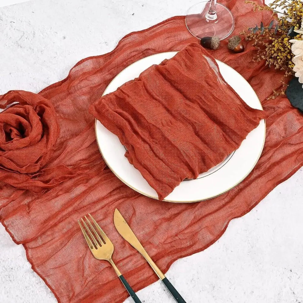 Party Supply Table Decoration Gauze Napkin Soft Thin Cotton Napkin Retro Reusable Placemats Hotel Pi-Mart