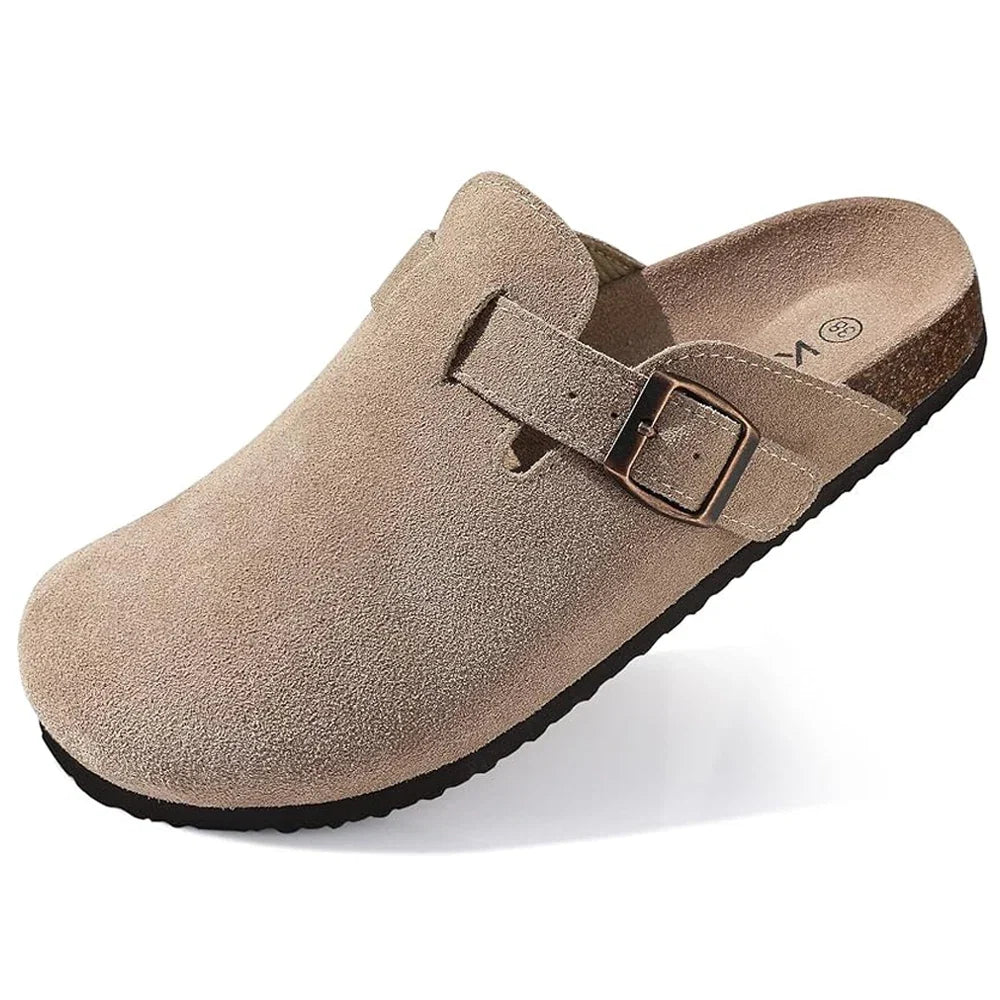 Litfun New Women Clogs For Women Fashion Cork Suede Mules Slipper Classic Cork Antislip For Outdoor Slippers With Arch Support LadyShow.Store