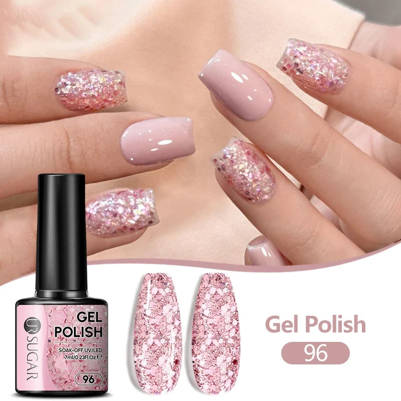 UR SUGAR 7ML Nail Gel Fresh Macaron 107 Colors All For Manicure Semi Permanent Soak Off LED UV Long-Lasting Nail Art Varnish Tri Light Beauty