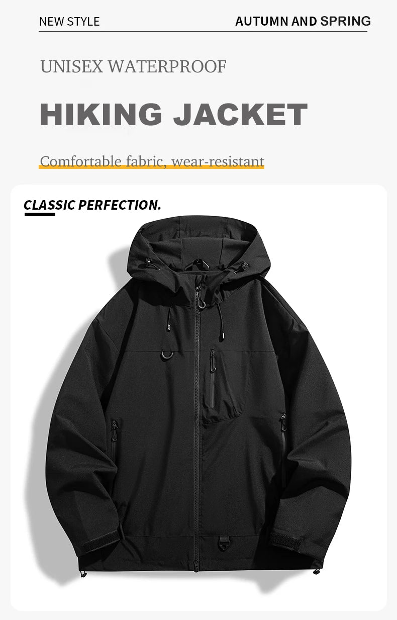 JNLN Unisex Waterproof Windbreaker Outdoor Sport Windproof Single-Layer Jacket Men Women Hiking Climbing Trekking Rain Coat Pi-Mart