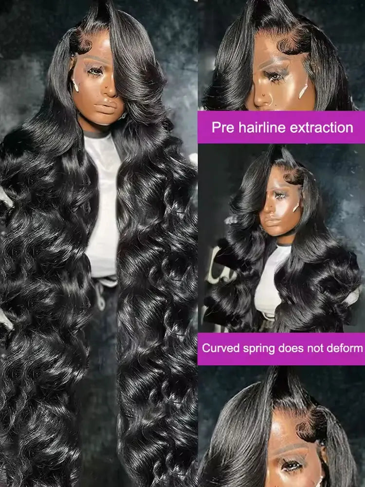 40 42 Inch Body Wave Human Hair Wigs 250% Density 13x6 HD Lace Front Human Hair Wig 5x5 Gluless Lace Closure Wig Preplucked LadyShow.Store