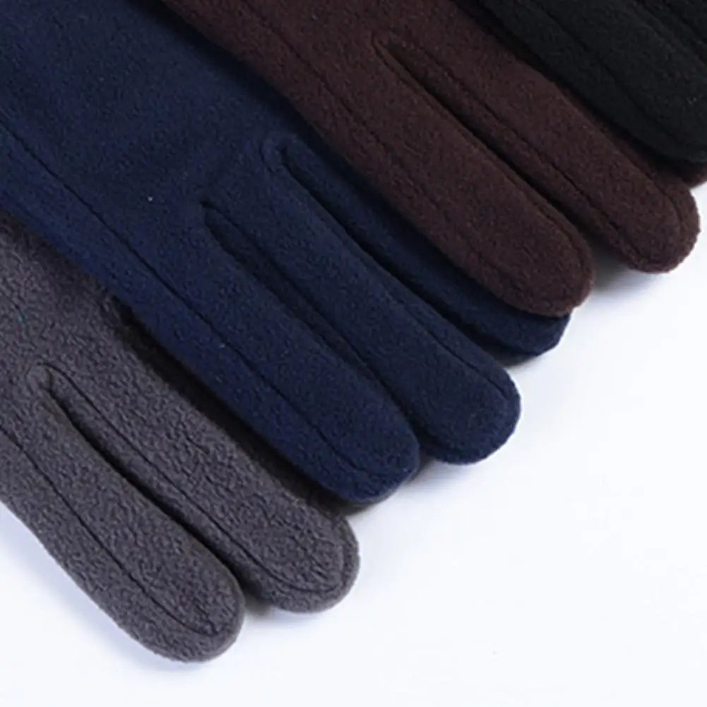 1 Pair Winter Polar Fleece Gloves Men Women Warm Outdoor Cycling Driving Gloves Windproof Non-Slip Soft Thickened Male Gloves Pi-Mart
