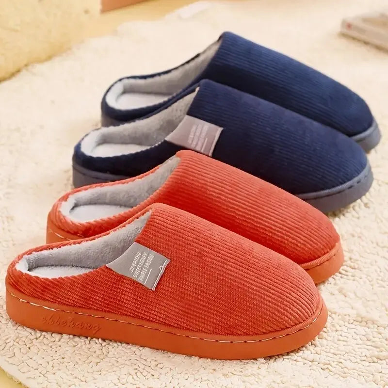Women's Men's Thick Soft Bottom Home Slippers Household Plush Slippers Anti-slip Thermal Slippers Indoor Winter LadyShow.Store