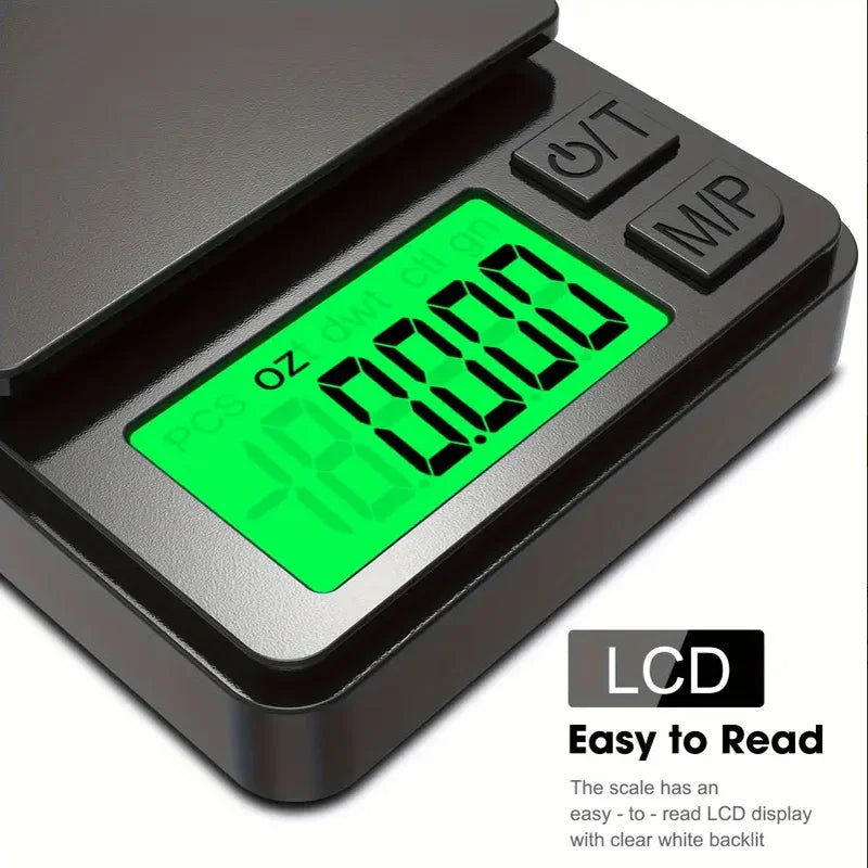 Precision Pocket Scale 1000g X 0.1g - Digital Gram, Food, Jewelry, Ounces/Grains Scale with Backlit LCD - Mini Scale for Travel LadyShow.Store