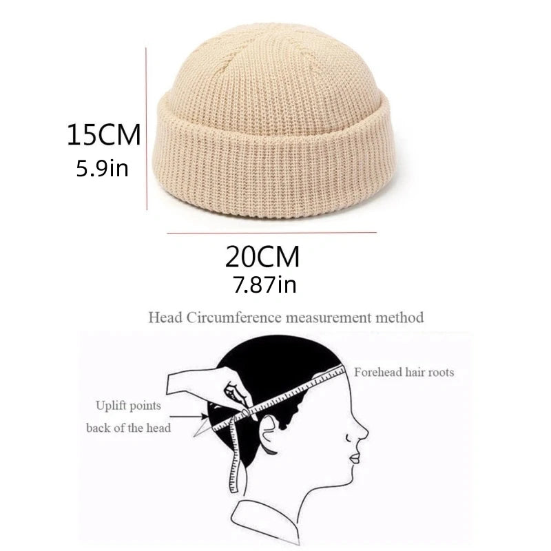Winter Knitted Hat Warm Outdoor Sport Cold Protection Running Beanie Cap Elastic Thermal Cycling Skull Roll-up Cuffed Cap Pi-Mart