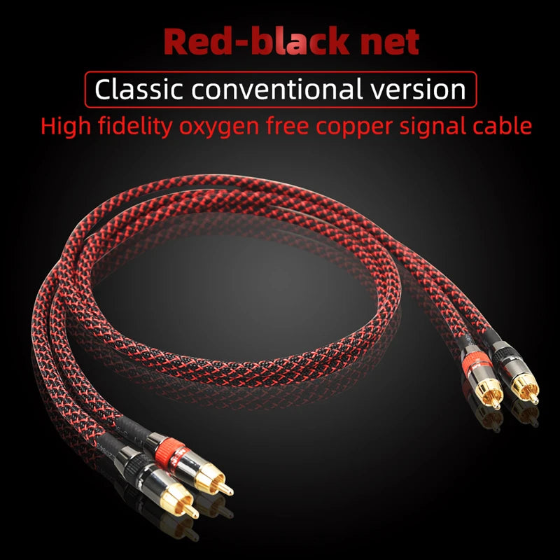 Hi-Fi Fine RCA Cable High Quality 4N OFC HIFI 2RCA-2RCA Male to Male Audio Cable Main Core Independent Shielding One Pair Pi-Mart