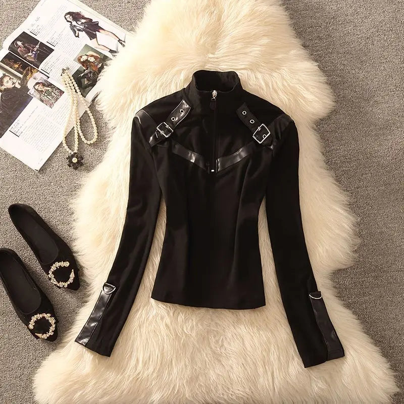 American Vintage Hooded Long Sleeve Jacket Women Autumn Winter Casual Slim Cardigan Top Harajuku Solid Y2k Zipper Clothes 2025 LadyShow.Store