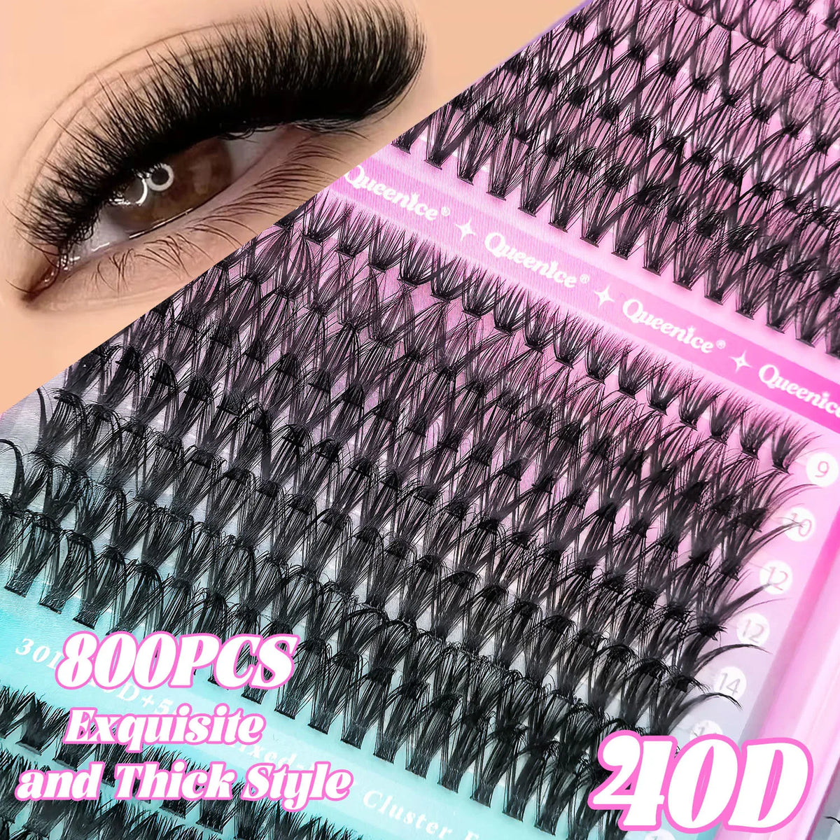 800pcs Cluster False Eyelash, Soft and Durable Design, Suitable for Daily Use, Natural, Everyday, and Voluminous Makeup Effect Pi-Mart