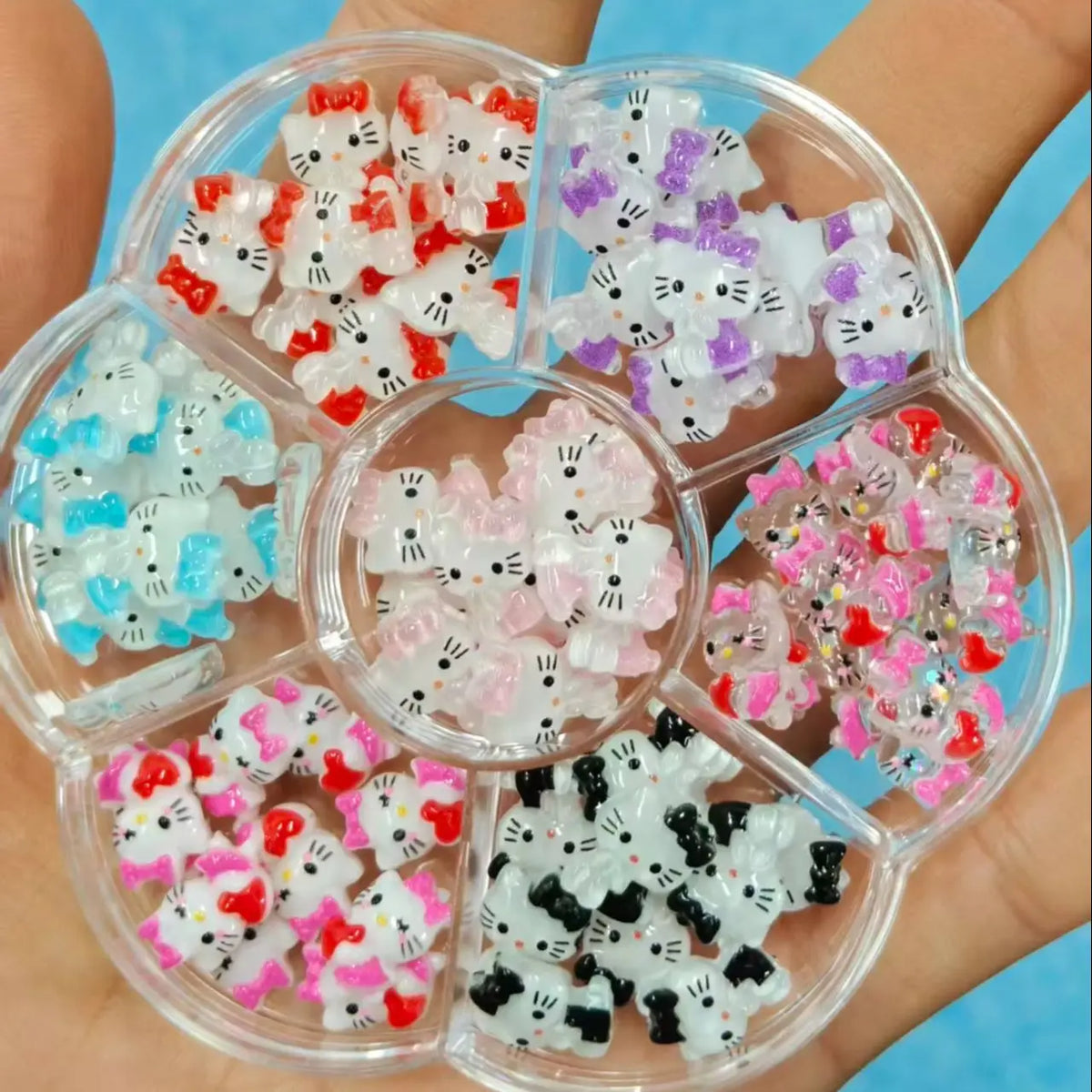 50Pcs Leopard Sanrio 3D Resin Nail Charms Mixed Kuromi My Melody Kitty Nail Parts DIY Manicure Decor Accessories Pi-Mart