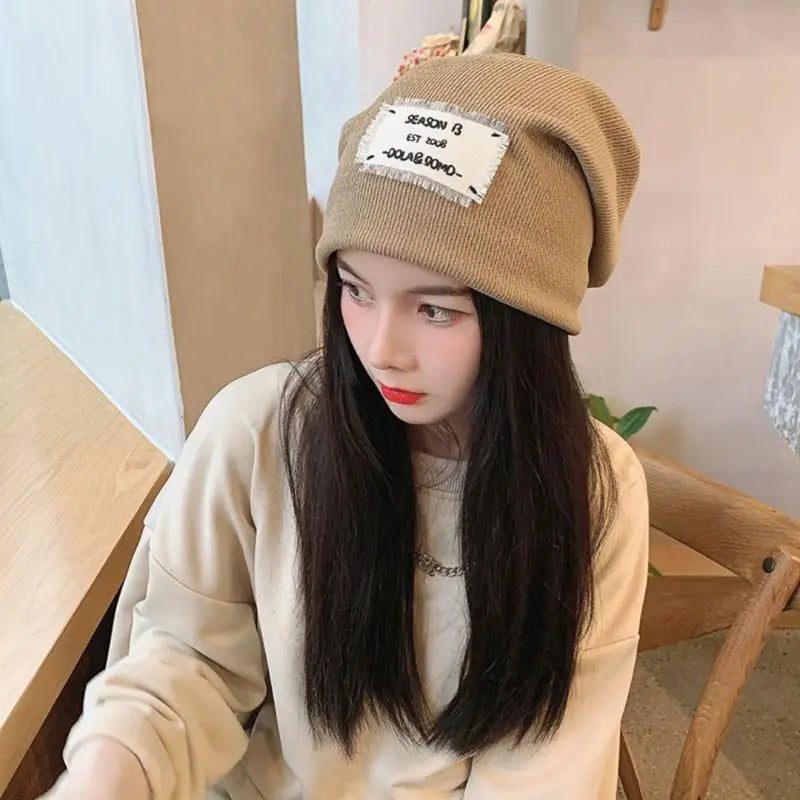 Casual Keep Warm Thin Knit Hat Cute Outdoor Cold Cap Ear Protection Warm Stack Hat For Men Women Pi-Mart