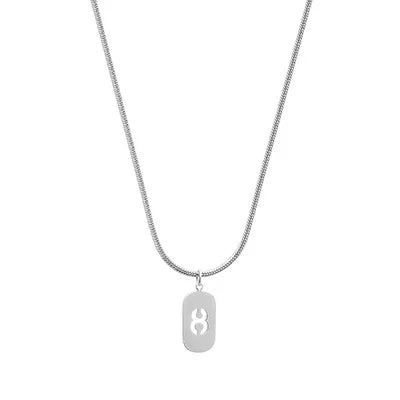Stainless Steel Angel Number Necklace 0 1 2 3 4 5 6 7 8 9 Rectangle For Women Men Hollow Lucky Number Chain Necklaces Jewelry Pi-Mart