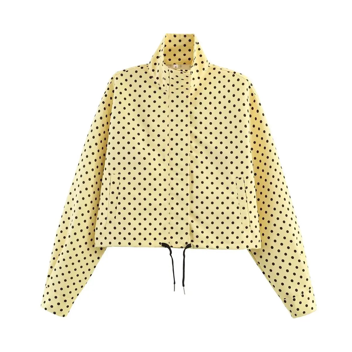 Polka Dot Print Short Coats Women's High Street Long Sleeve Jackets for Women 2026 Elegant Office Ladies Casual Outerwear LadyShow.Store