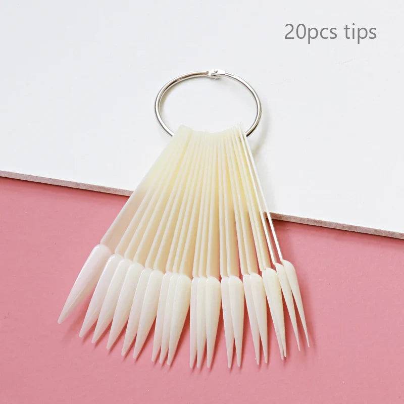 80/50/20pcs Nail Display Sticks Nail Swatch False Nail Tips Nail Gel Polish Practice Clear Display Board for Nail Art Tools Tri Light Beauty