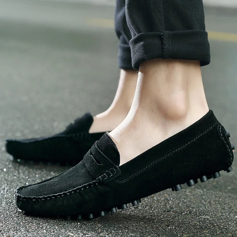 Men Casual Shoes Fashion Men Shoes Handmade Suede Genuine Leather Mens Loafers Moccasins Slip On Men's Flats Male Driving Shoes Pi-Mart