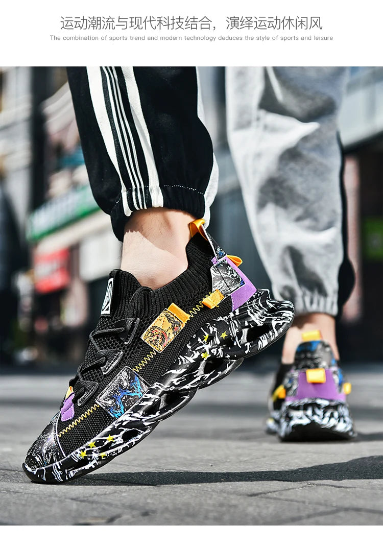 Men's Casual Sneakers Breathable Luxury Trainer Race Shoes Fashion Loafers Running Shoes for Male Pi-Mart
