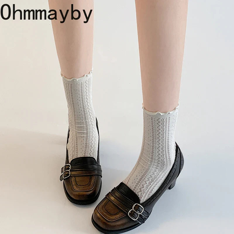 Vintage Thick Heel Women Mary Jane Shoes Ladies Concise Slip On Pumps Spring Autumn Women's Party Dress Shoes LadyShow.Store