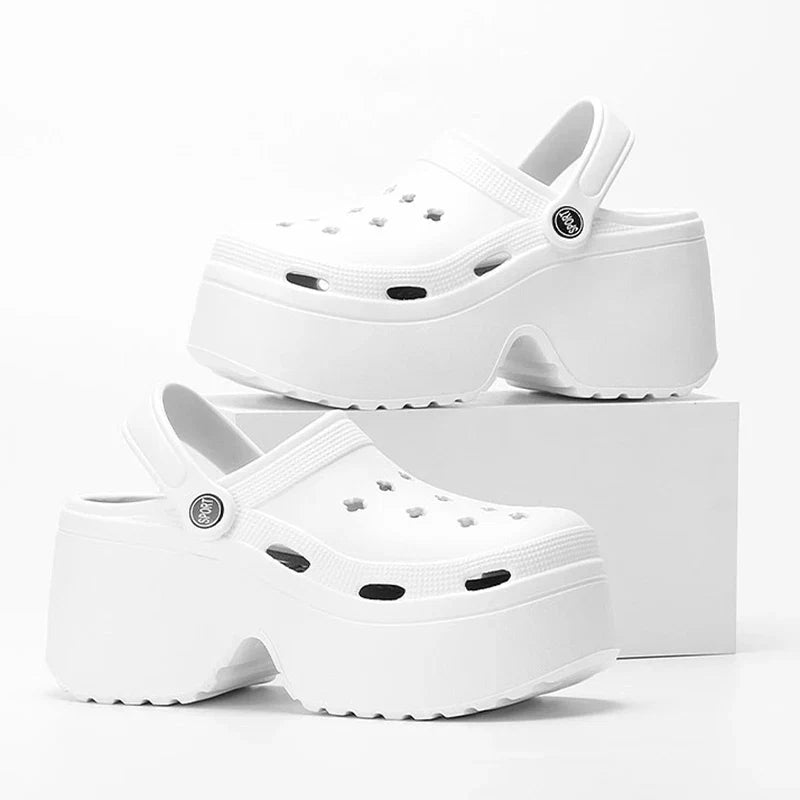 Women's Wedges Heel Sandals Summer 2026 Closed Toe Chunky Platform Sandalias Mujer Hollow Out Thick Sole Non-slip Slides Ladies LadyShow.Store