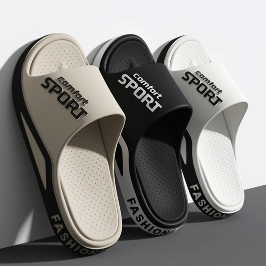 Fashion Men's Sandals Summer EVA Comfortable Anti-Slip Soft Soles House Slippers for Indoor Outdoor Wear Breathable Shower Slide Pi-Mart