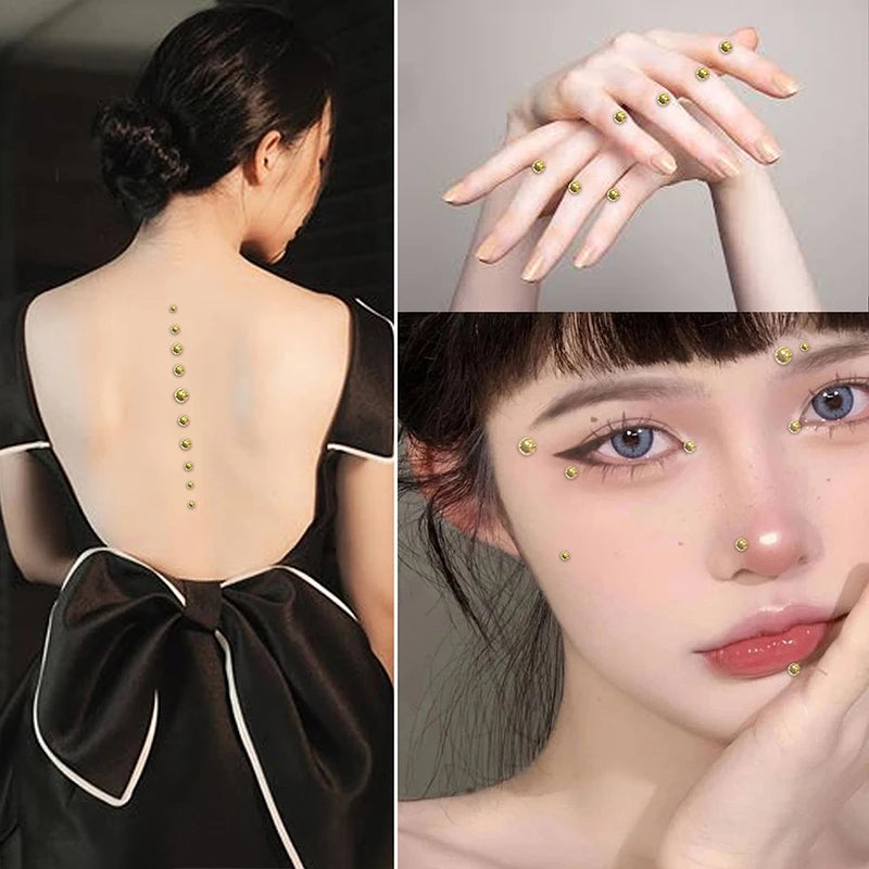 165/180Pcs Sparkly Crystal Nose Studs Set Stick On Rhinestone Body Lip Gems Fake Non Piercing Decoration For Women And Teens Pi-Mart