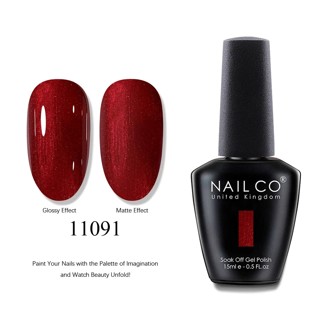 NAILCO 15ml Brown Nails Art Red Color Gel Nail Polish Semi-permanent UV Gel Polish Coffee Manicure Chocolate Hybrid Nail Varnish Tri Light Beauty