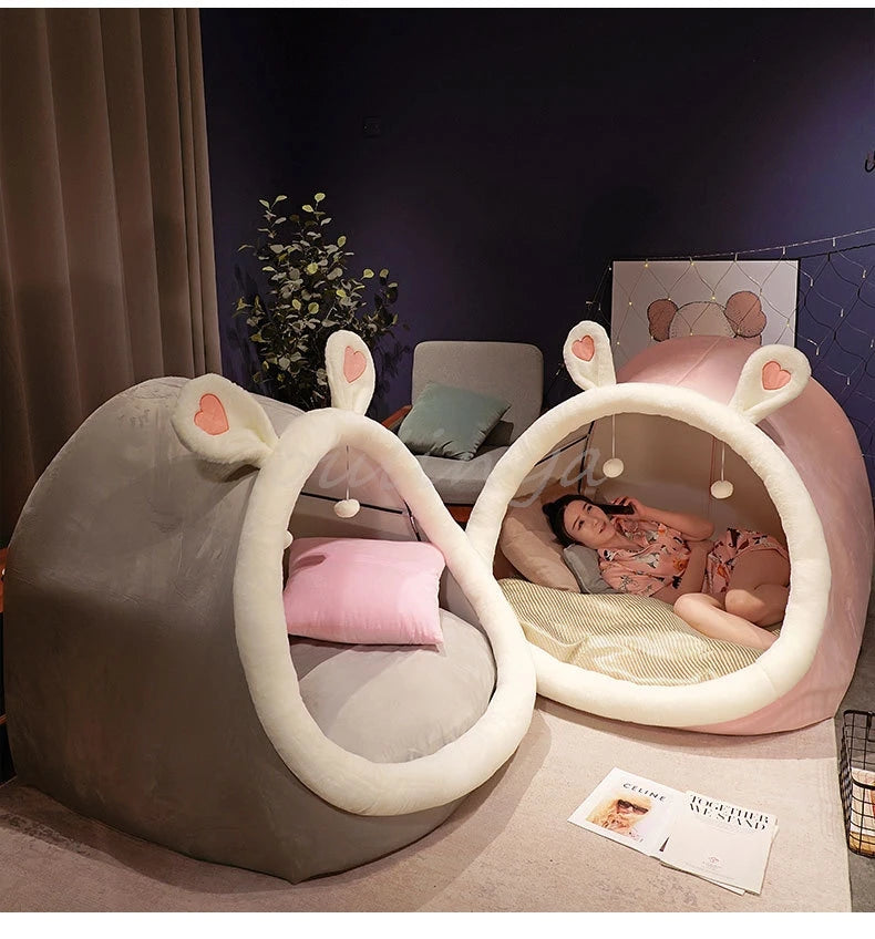 Cute Oversized Adult Child Plush Tent Cozy House Lazy Person Sofa On The Ground Cat's Nest Christmas Cushions Sitting Cushion Pi-Mart