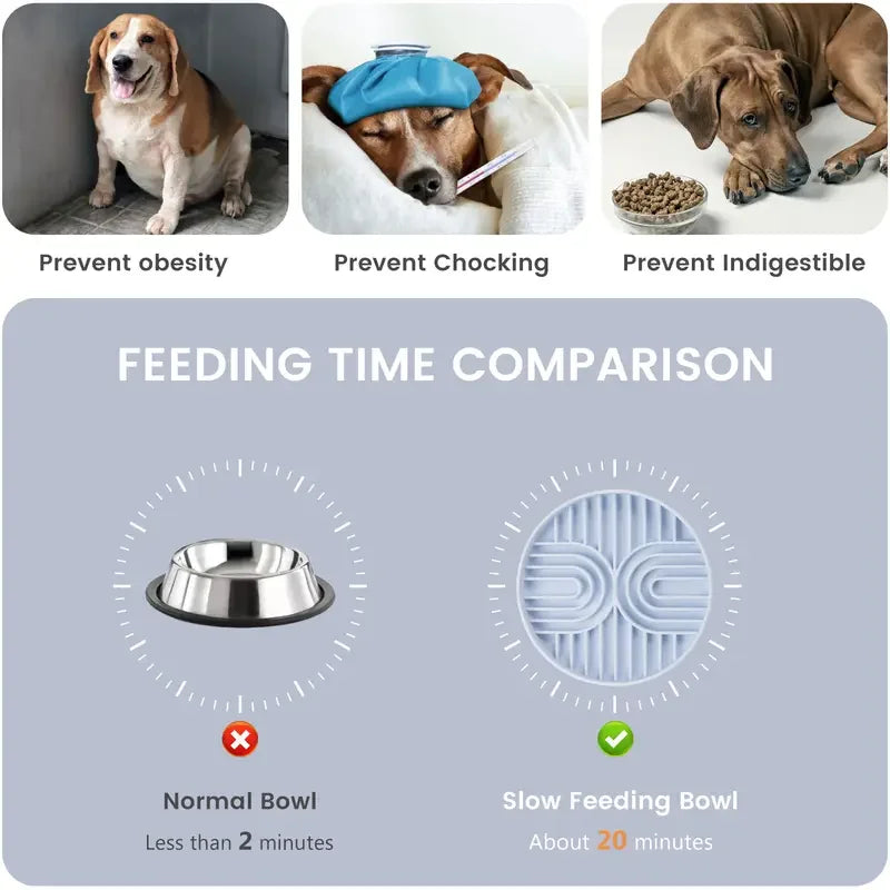 Silicone Dog Bowl Slow Feeder with Suction Cup Slow Feeding Pad Dog Licking Pad Anxiety-relieving Utensils Pet Supplies Bowls Pi-Mart