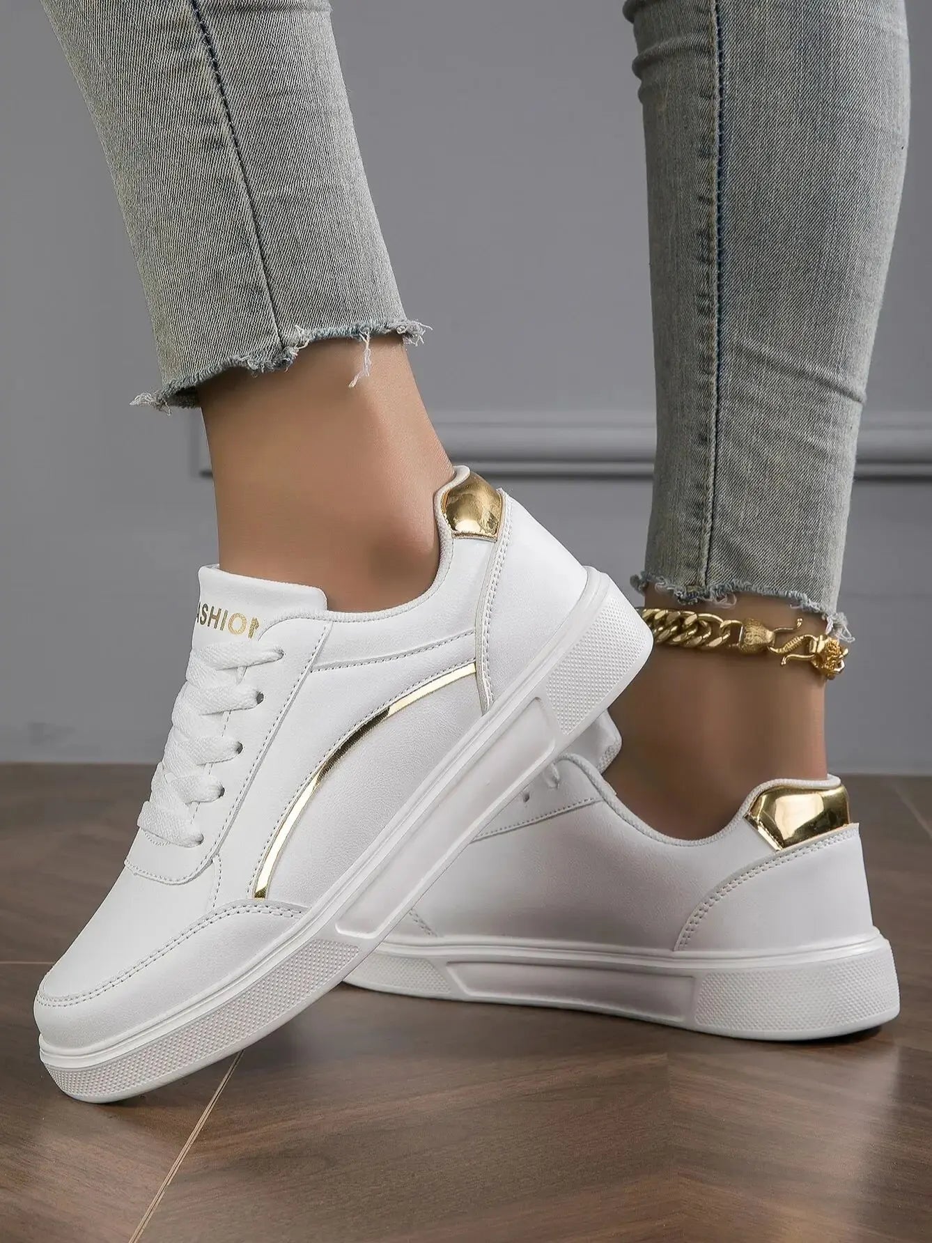 Baasploa Women Casual Sneakers Leather Platform Sneakers for Women Classics Comfort Skateboarding Shoes Non-Slip LadyShow.Store